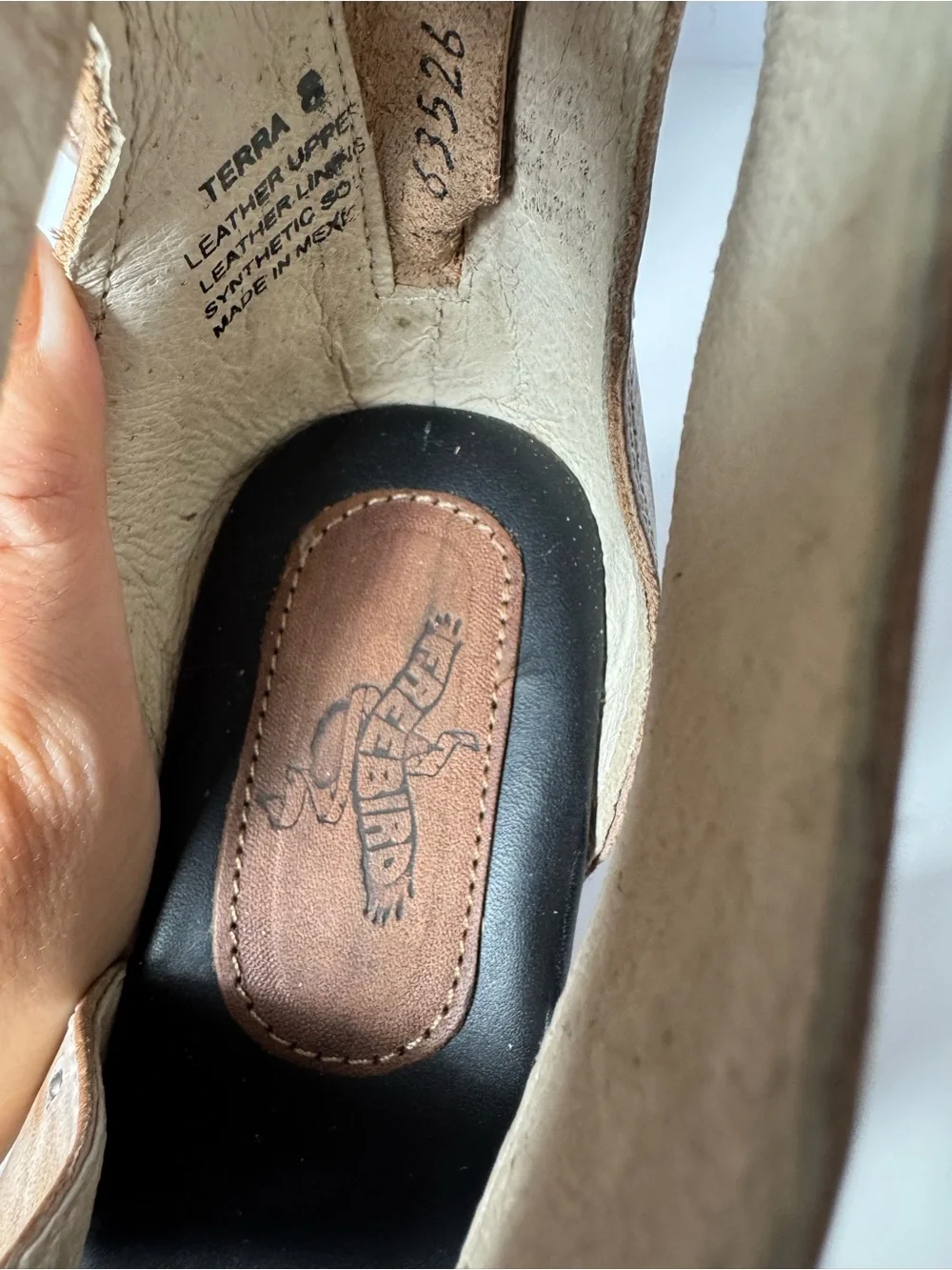 Freebird Steven in Terra Brown:Leather Two-Tone Wedge Sandals in Taupe & Brown